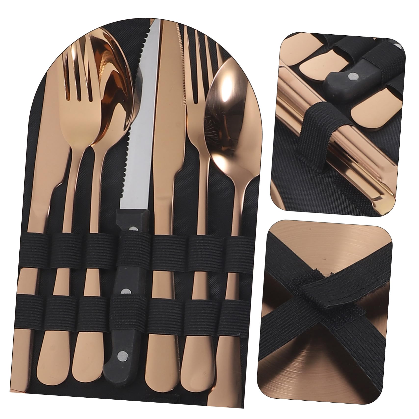MAGICLULU Edelstahl Campinggeschirr mit Klappbesteck aus Metall Servierlöffel und Gabeln für Outdoor-use Tragbares Essgeschirr für Picknicks und Reisen