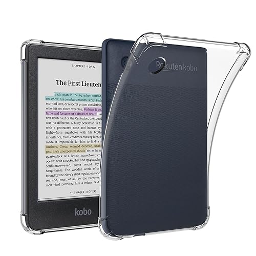 Tenano Clear Case for Kobo Clara Colour/BW/2E, 6" Lightweight Scratch-Proof Silicone Back Cover, Clear - Clear