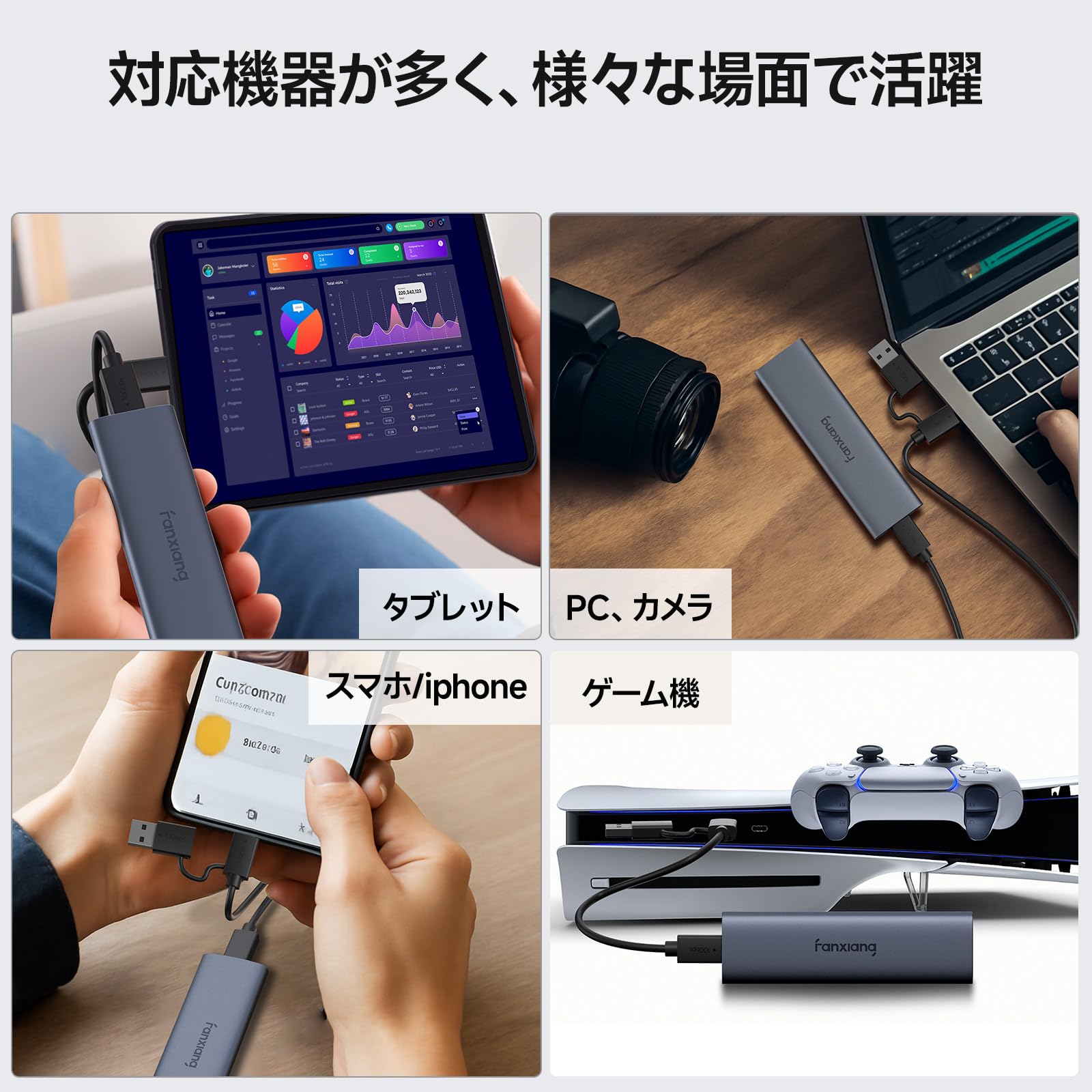 Amazon | Fanxiang 外付けSSD 500GB 【超軽量高速SSD】ポータブル外