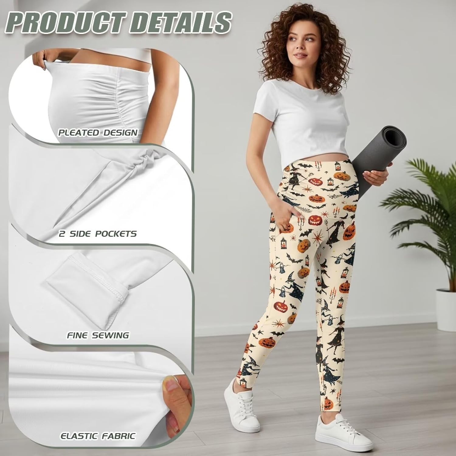 Womens Maternity Leggings Soft Workout Pregnancy Legging with Pockets Women’s High Waisted Maternity Yoga Pants