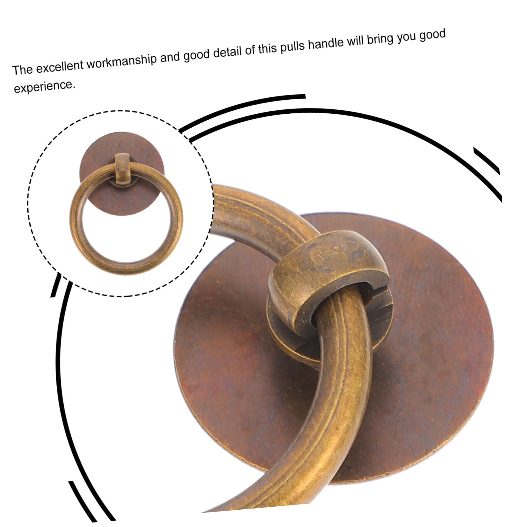 VILLFUL 2pcs Drawer Door Handle Dresser Pulls Drawer Pulls Ring Vintage Door Knobs Dresser Ring Handles Ring Drawer Pulls Dressers Cabinet Ring Handles Drawer Ring Handles Brass