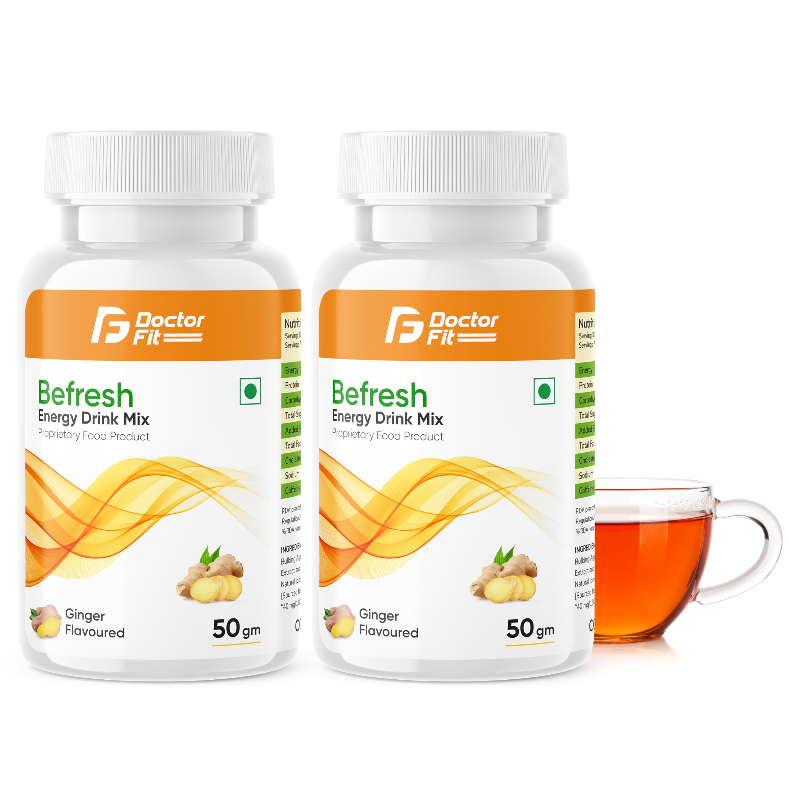 DOCTORFIT Befresh Energy Drink Mix, Herbal Green Tea Extract 50g (Pack of 2), Lemon Flavoured) — Amazon image 8