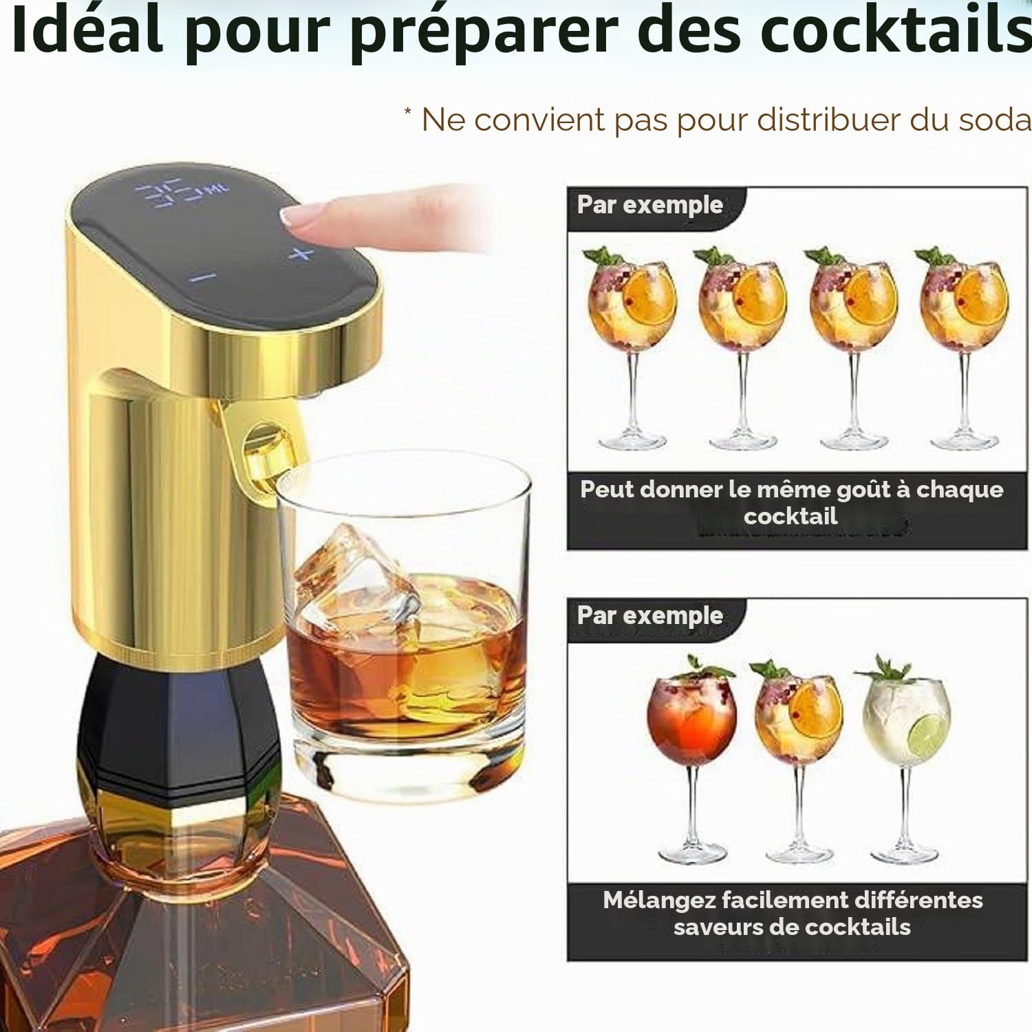 Sipvault – Distributeur intelligent de liqueur, décanteur de vin électrique, quantité réglable pour l'alcool (noir)