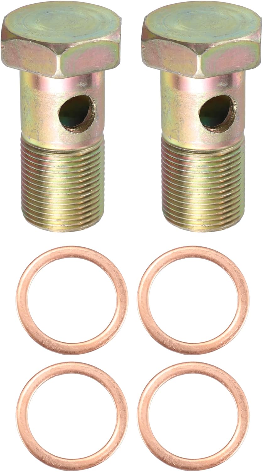 X AUTOHAUX 2 Set Banjo Bolt Brake Fitting Adapter Kit M22x1