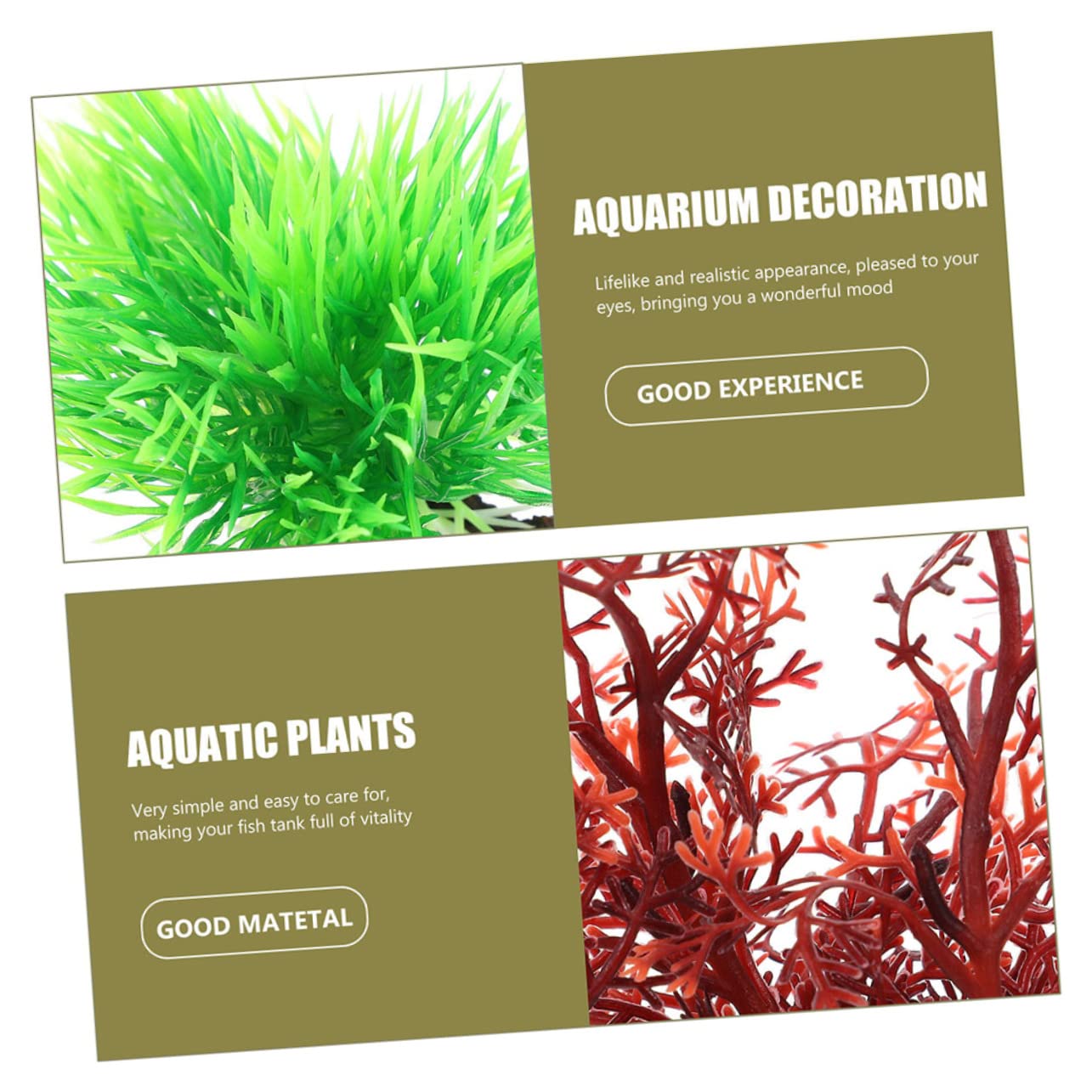 Happyyami 4juegos Decoración Acuática Artificial De Plantas De Acuario Adornos para Peceras y Acuarios Paisajismo Acuático Elegante y Seguro para Peces