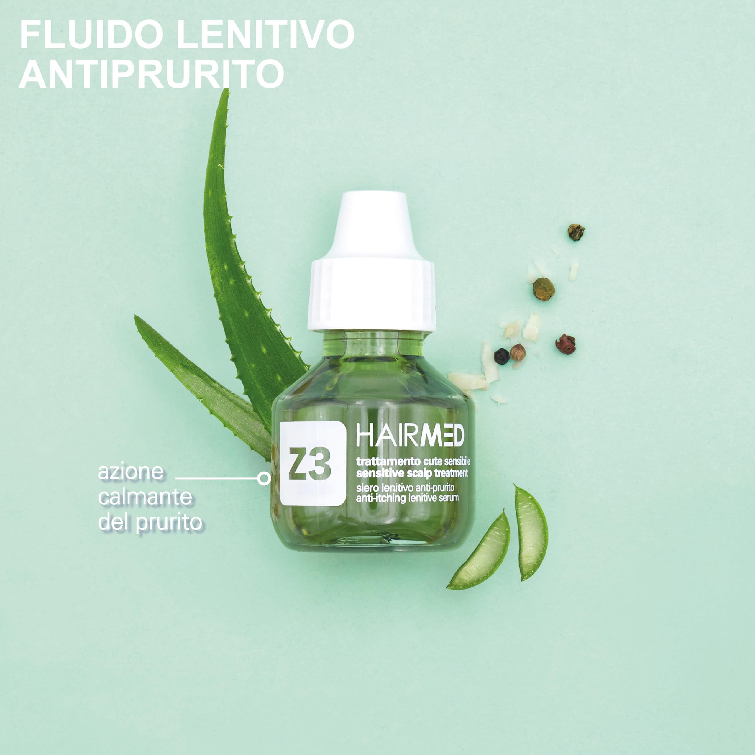 HAIRMED - Z3 Lozione Antiprurito Cuoio Capelluto - Siero Lenitivo per Cute Irritata - 50 ml