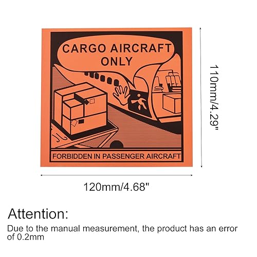 Vista 2 de MECCANIXITY Etiqueta adhesiva de envío solo para aeronaves de carga, 4.68 x 4.29 pulgadas, paquete de 25