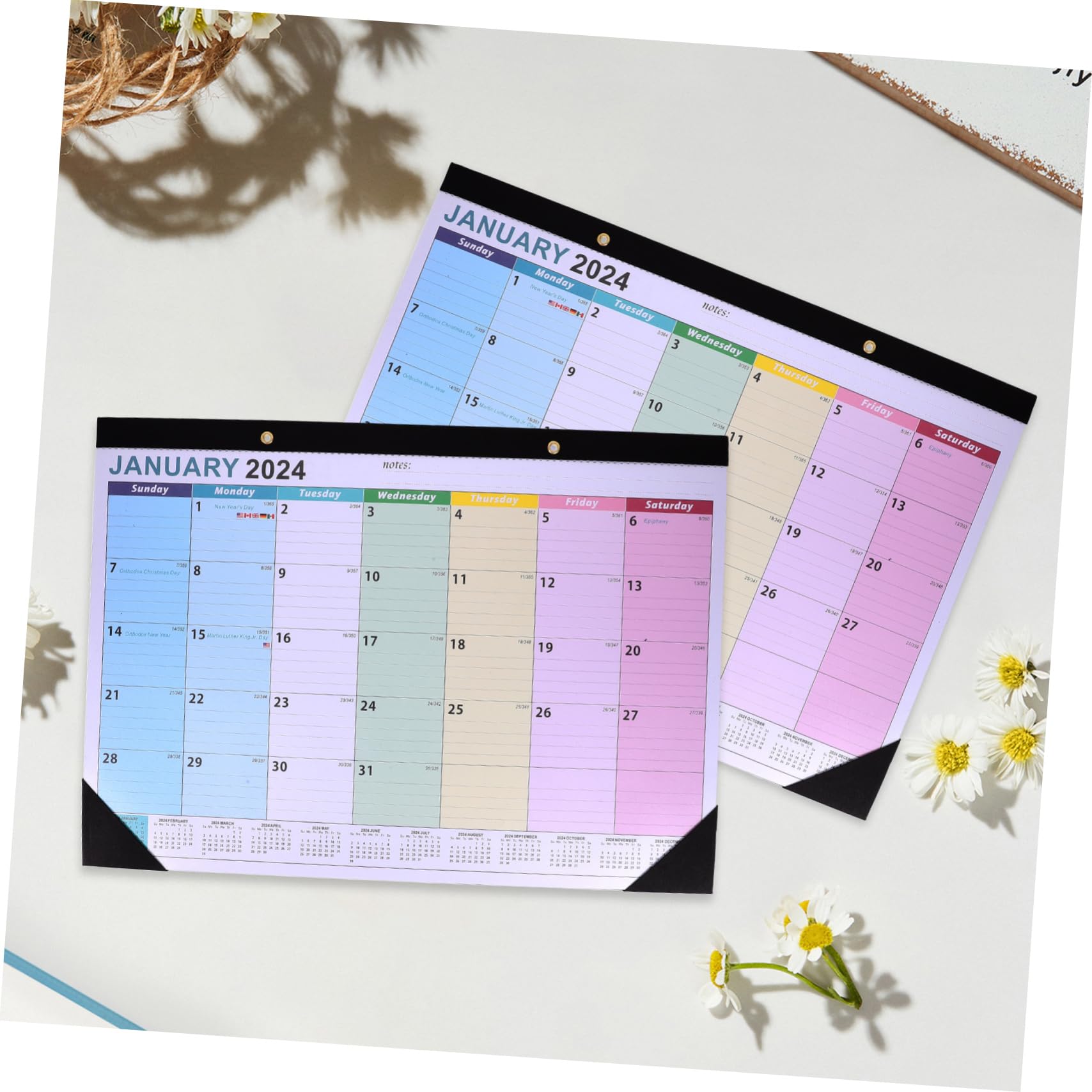 Lurrose 5stücke Hängender Monatskalender Englischer Wandkalender Mit Notizfeldern Für Planung Und Organisation Praktischer Und Stilvoller Wandkalender Für Zuhause Und Büro