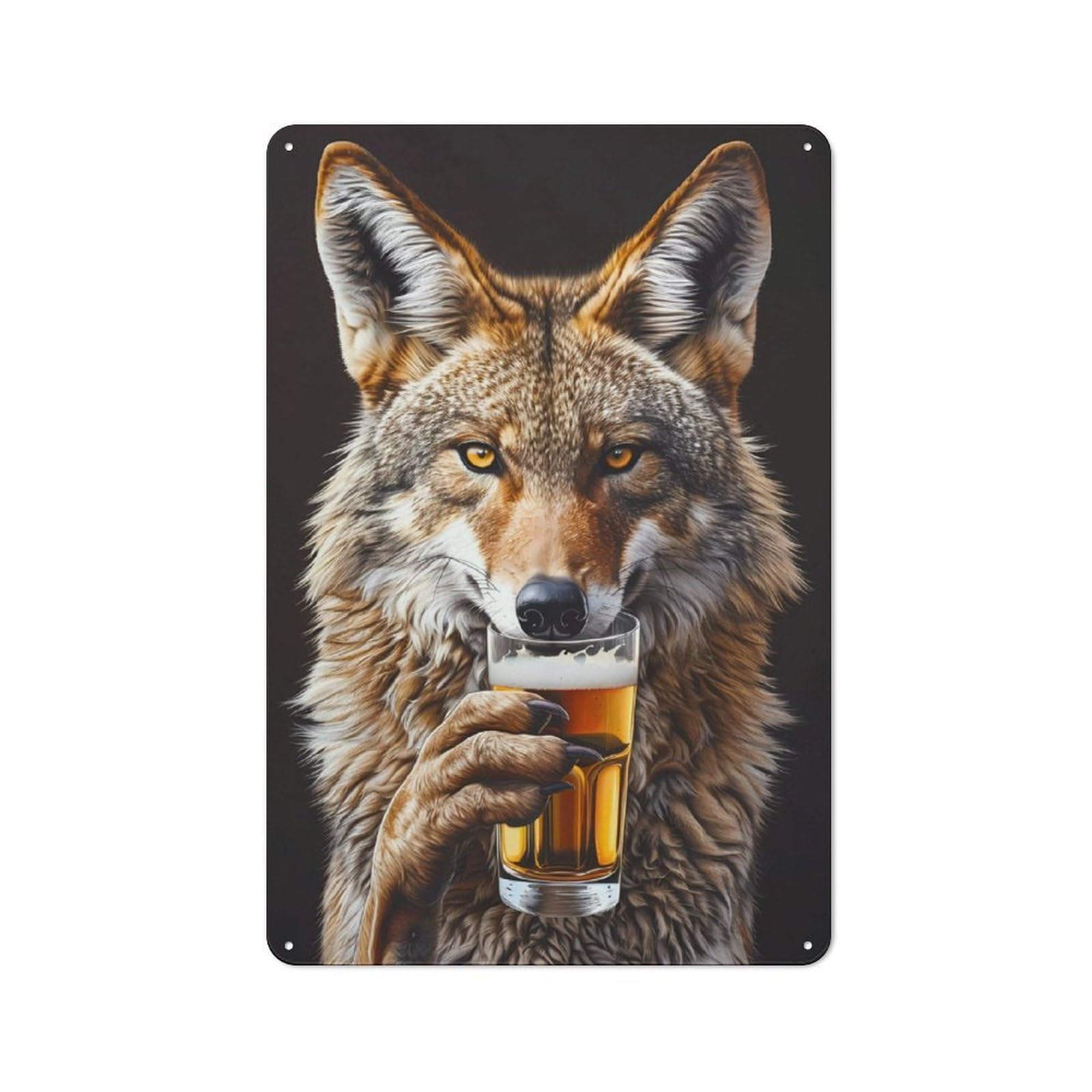Junmoney Coyote Beer Vintage Tin Sign 30X20cm With For Man Cave Or Games Room, Suited To Wall Displays In Games Rooms And Man Caves
