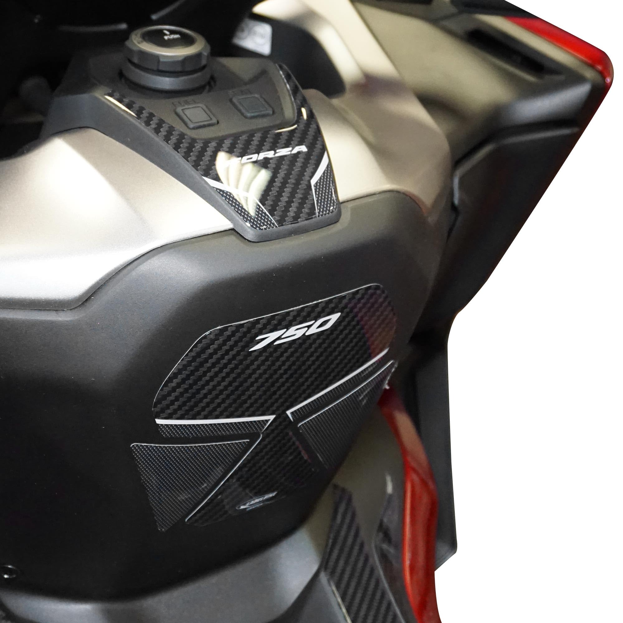 labelbike - 3D Stickers Motorcycle Footboard and Ignition Zone Decorations and Protections in Resin Compatible with Honda Forza 750