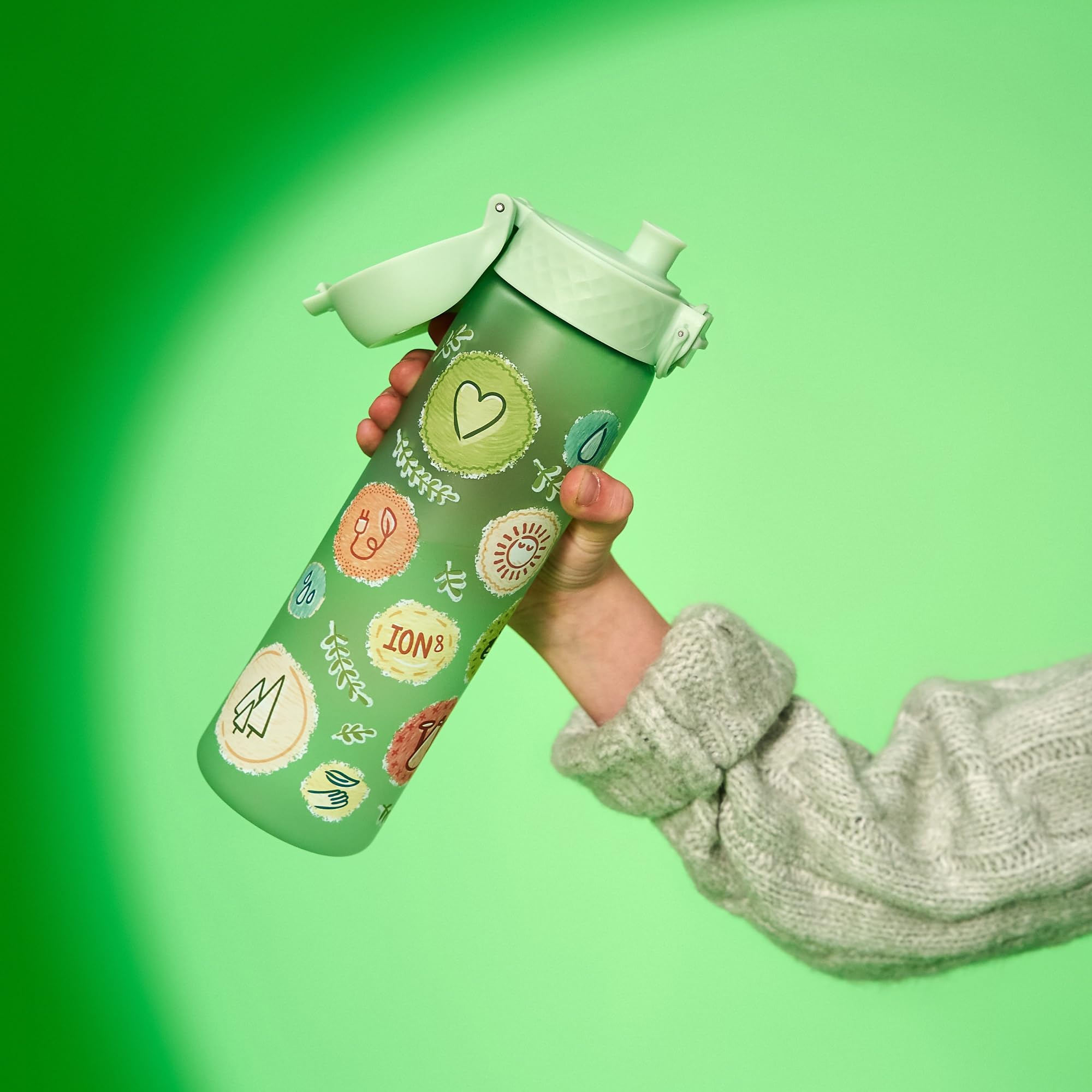 Ion8 Water Bottle, 500ml/18oz, Slim Leak Proof & BPA-Free Drinking Bottle, Secure Lock Prevents Spills, Dishwasher Safe - Image 3