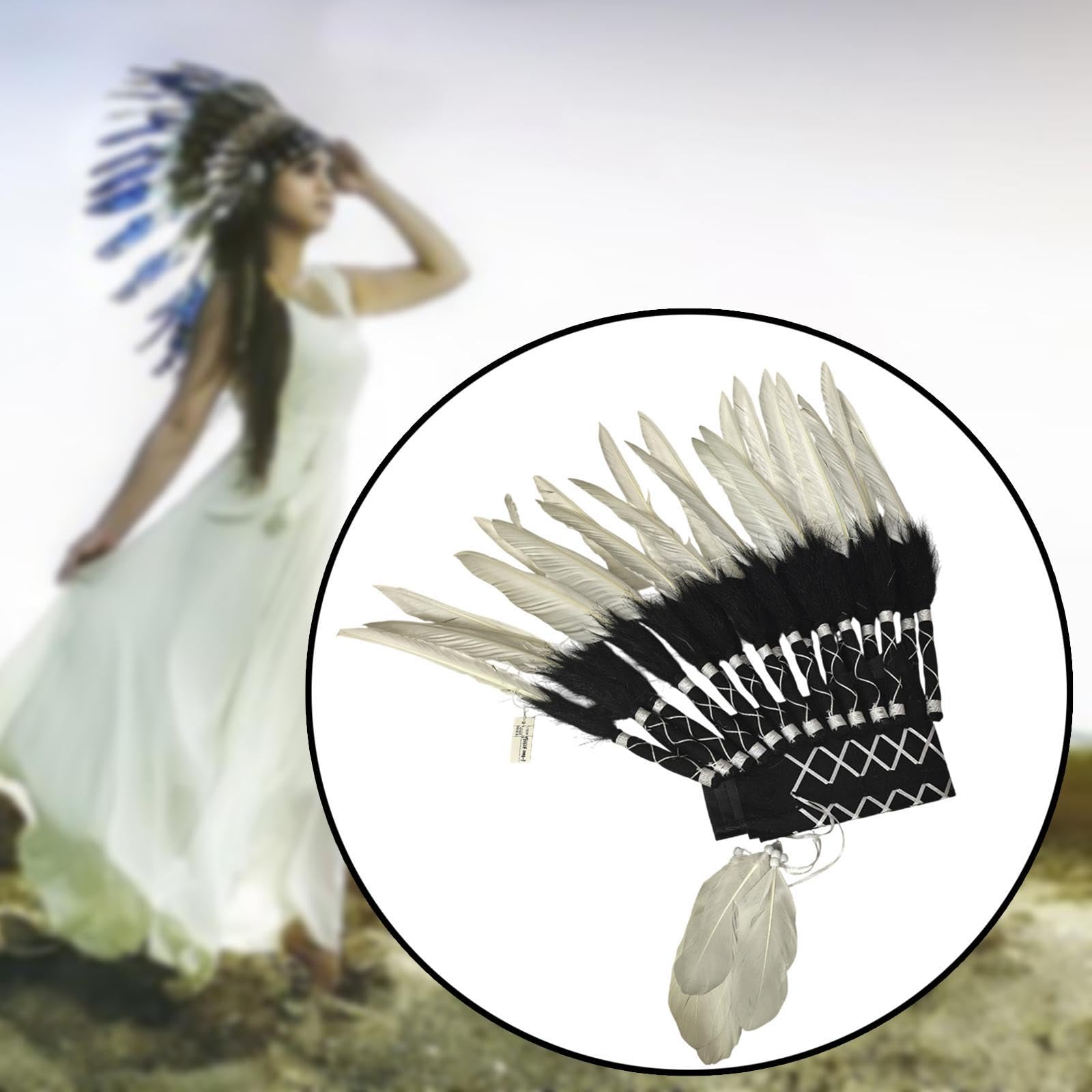 Harilla American Chief Indian Native Hut Feder Kopfschmuck Kopfschmuck Herren Damen für Karneval