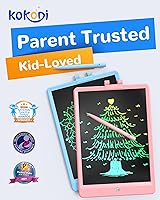 Vista 2 de KOKODI Tableta de escritura LCD, regalos para niños y niñas de 3 años, tableta de dibujo de 10 pulgadas, tablero colorido para garabatear