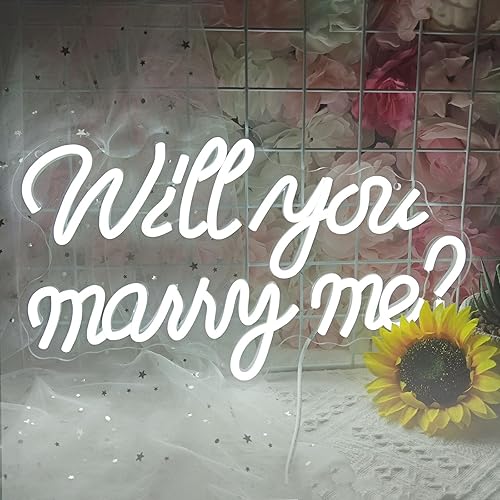 Miniatura 2 de Letrero de neón con texto en inglés Will You Marry Me, luz de neón LED para decoración de propuestas, compromiso, boda, día de San Valentín, novia,