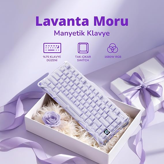 Gravastar V75 Manyetik Kablolu Gaming Klavye, M1 Pro Kablosuz Optik Mouse ve Mousepad Oyuncu Seti