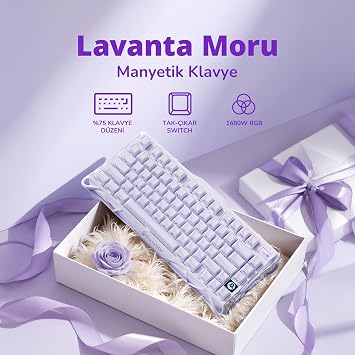 Gravastar V75 Manyetik Kablolu Gaming Klavye, M1 Pro Kablosuz Optik Mouse ve Mousepad Oyuncu Seti