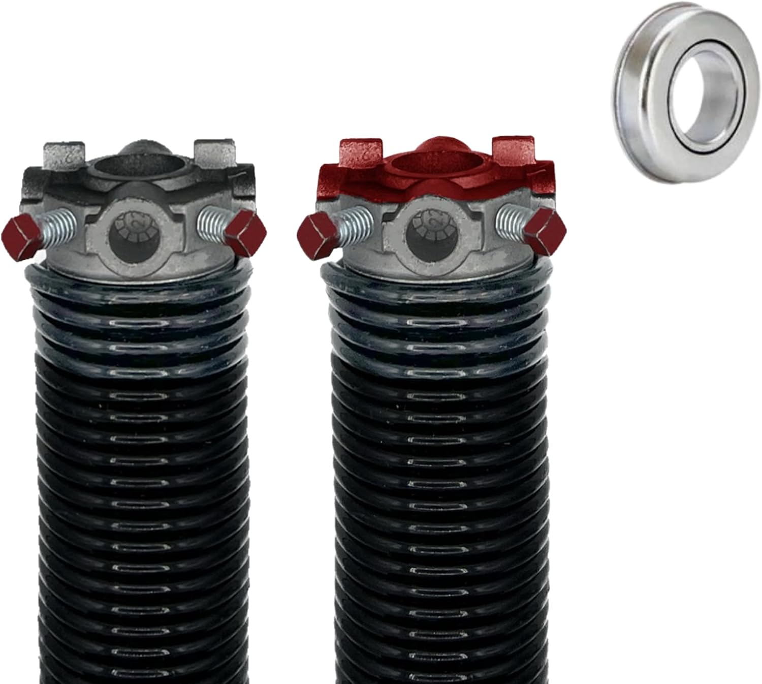 Garage Door Torsion Springs (295 x 2 x 48.5) | 1" ID Steel Bearing | Left and Right Hand Wound Replacement (Pair)