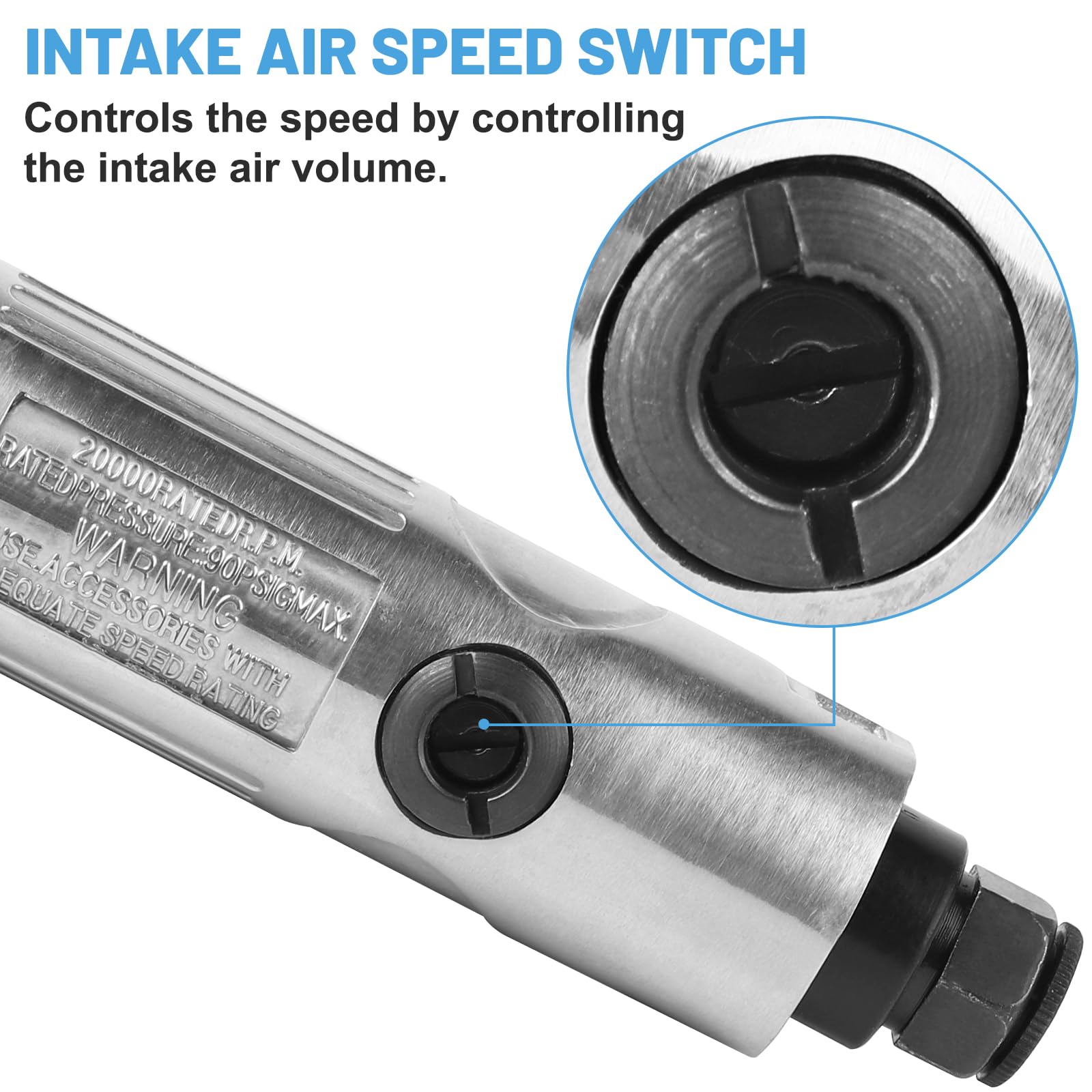 LALAGO Zestaw szlifierek pneumatycznych 90°, szlifierka mimośrodowa na sprężone powietrze, szlifierka kątowa, szlifierka prętowa z tarczą korundową 50 mm, klapa powietrza z siatki 80, tarcza piaskowa