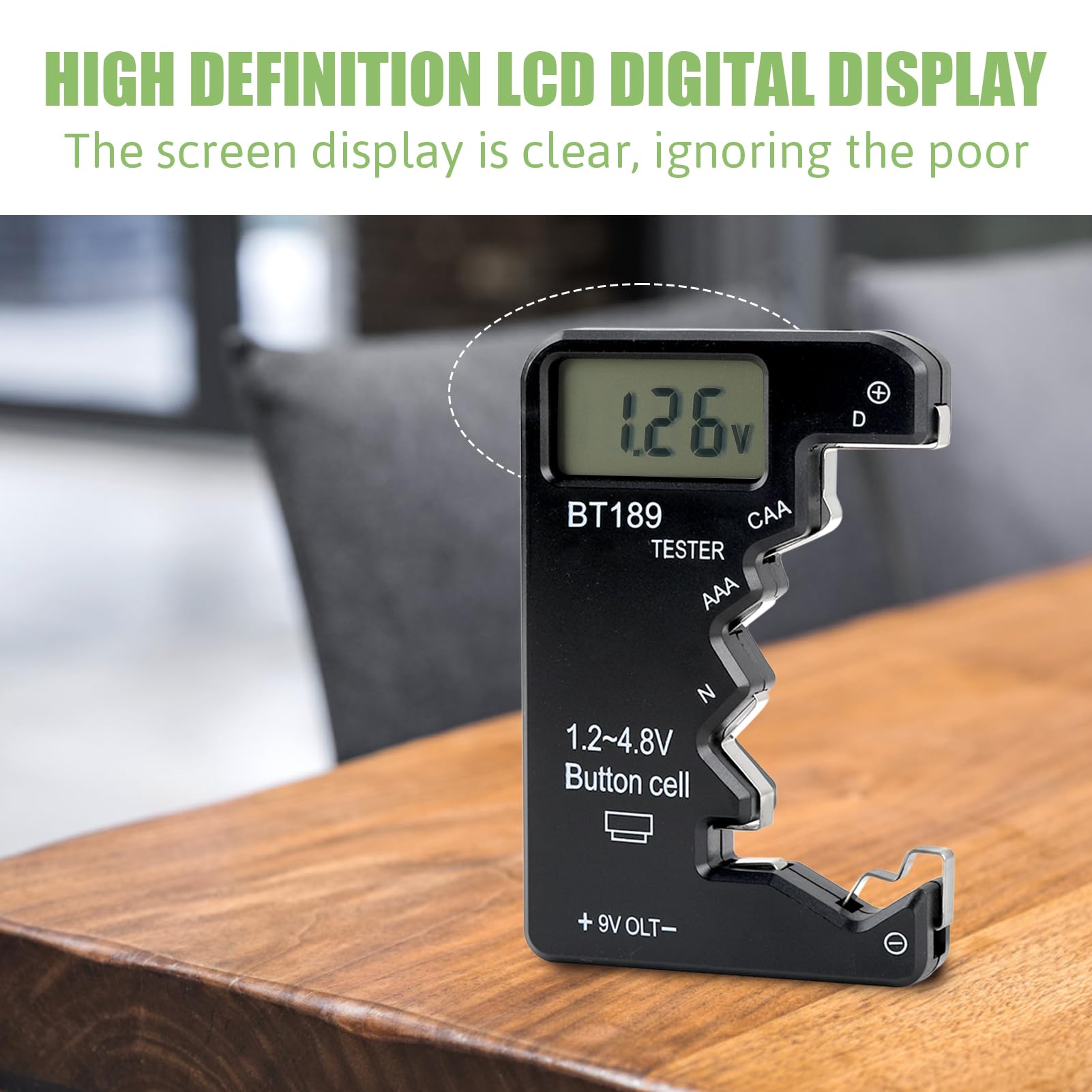 Mini Testeur de Piles Numérique, Testeur de Pile Universel en ABS avec Écran LCD Haute Définition pour Types D CAA N LR44 9V 6F22 pour l'Utilisation la Gestion de Énergies dans Appareils Électroniques