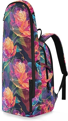 Miniatura 2 de Tennis Sport Bag for Women Large Storage Abstract Art Illustrations Flowers Red 3 Rackets Badminton Racket Cover for Tennis, Badminton, Pickleball