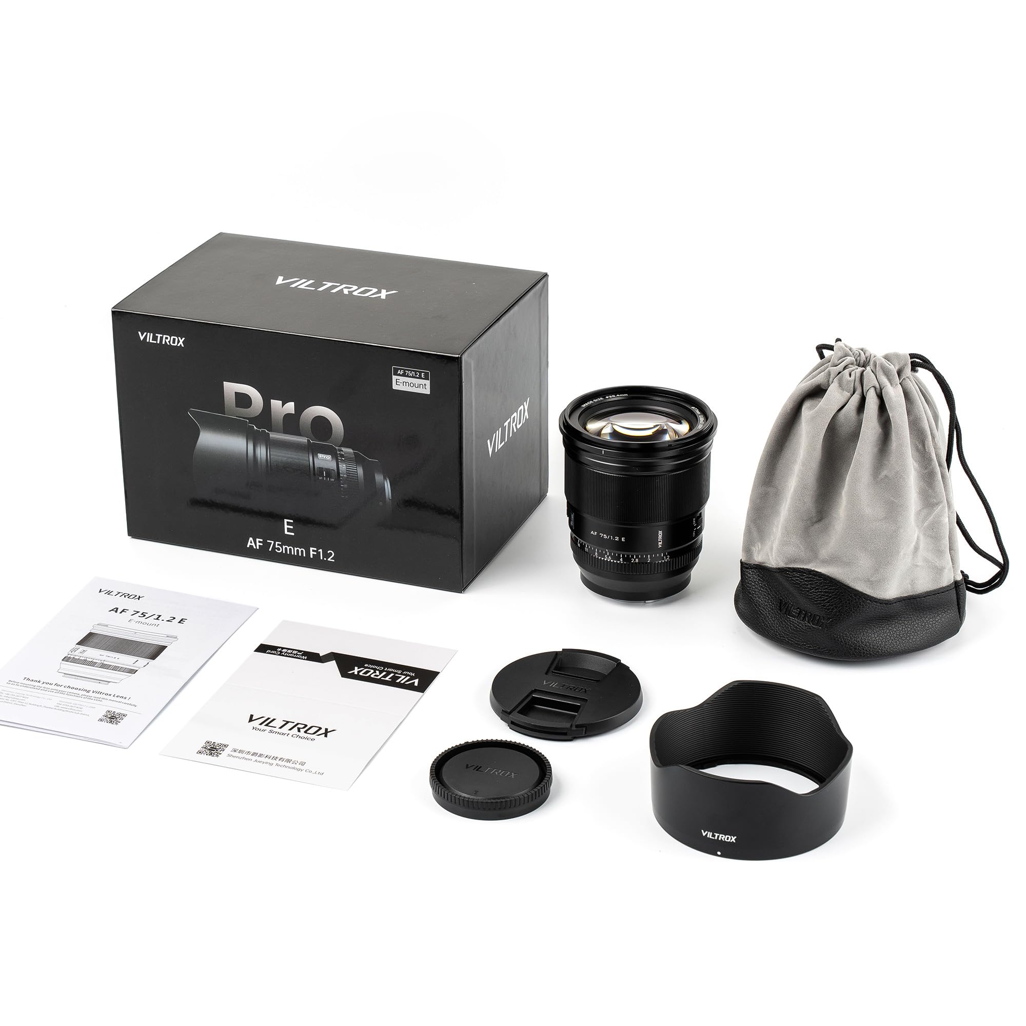 VILTROX PRO 75 mm f/1.2 E para suporte Sony E, lente Prime de foco