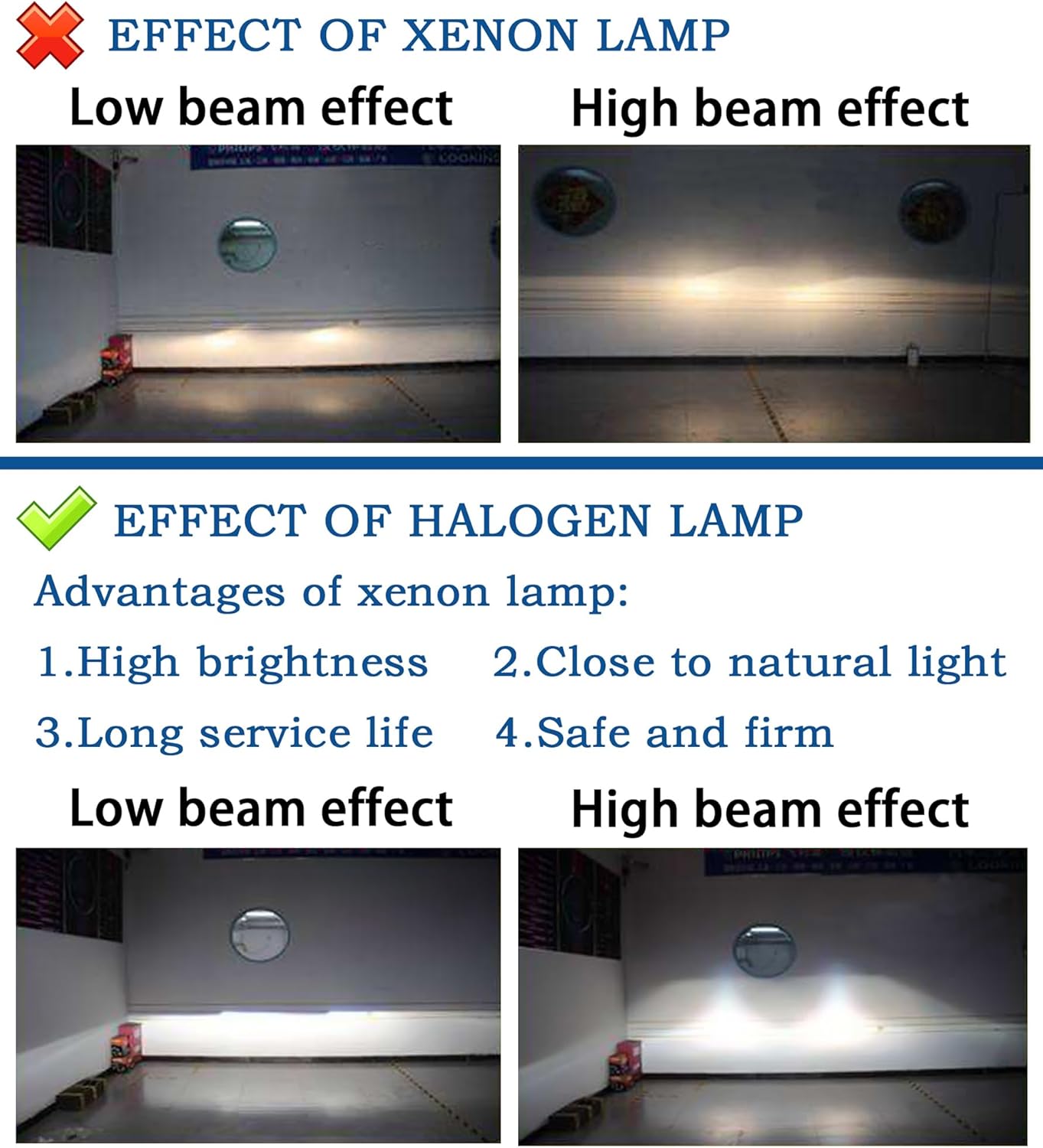 A Pair of H4002 12V Super Vision Crystal Headlight, Halogen Sealed Beam Headlight, (5" ROUND, 127MM) (110/130W), Replaces# H4000, H4002