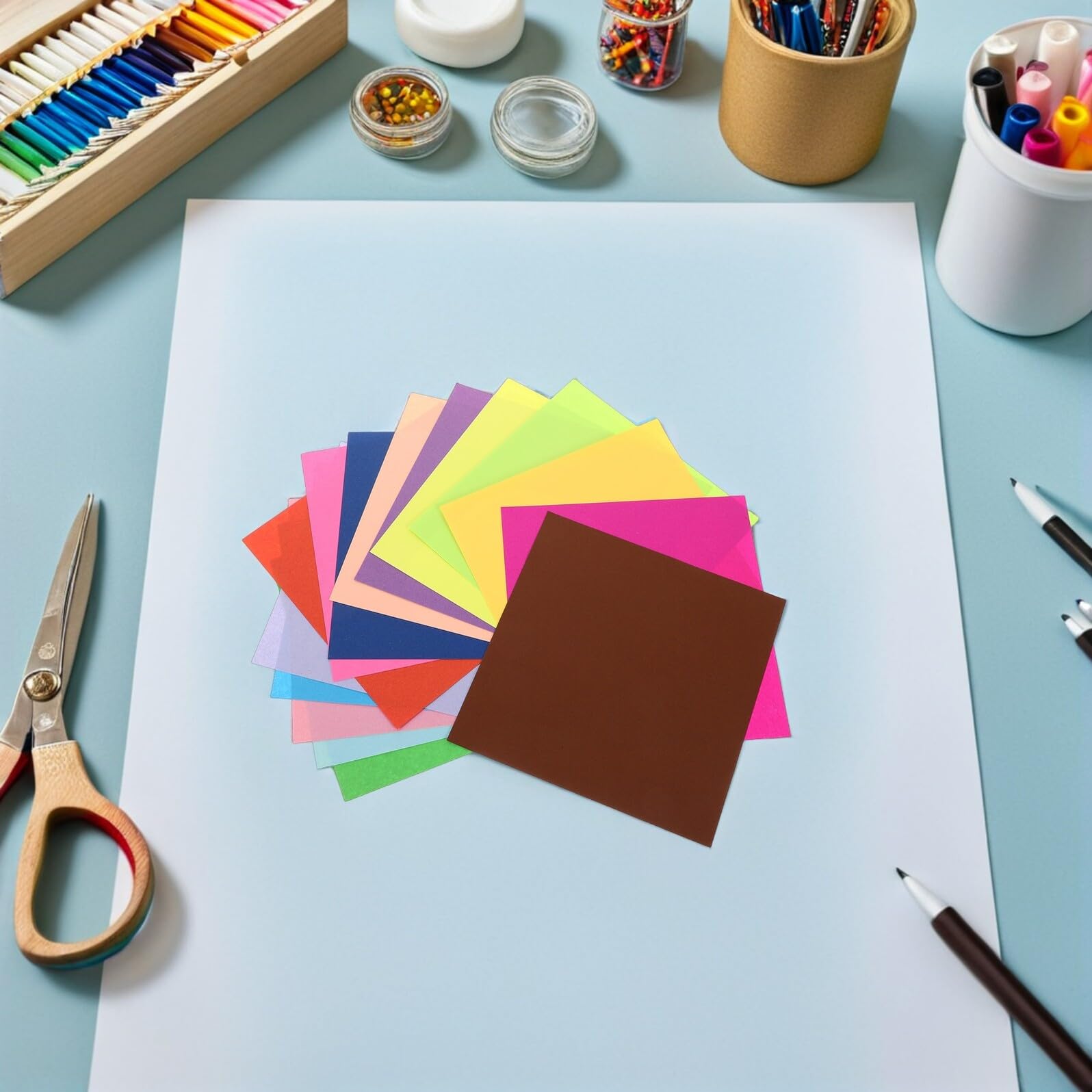 Kit Origami per Bambini 600 Fogli Quadrati Colorati