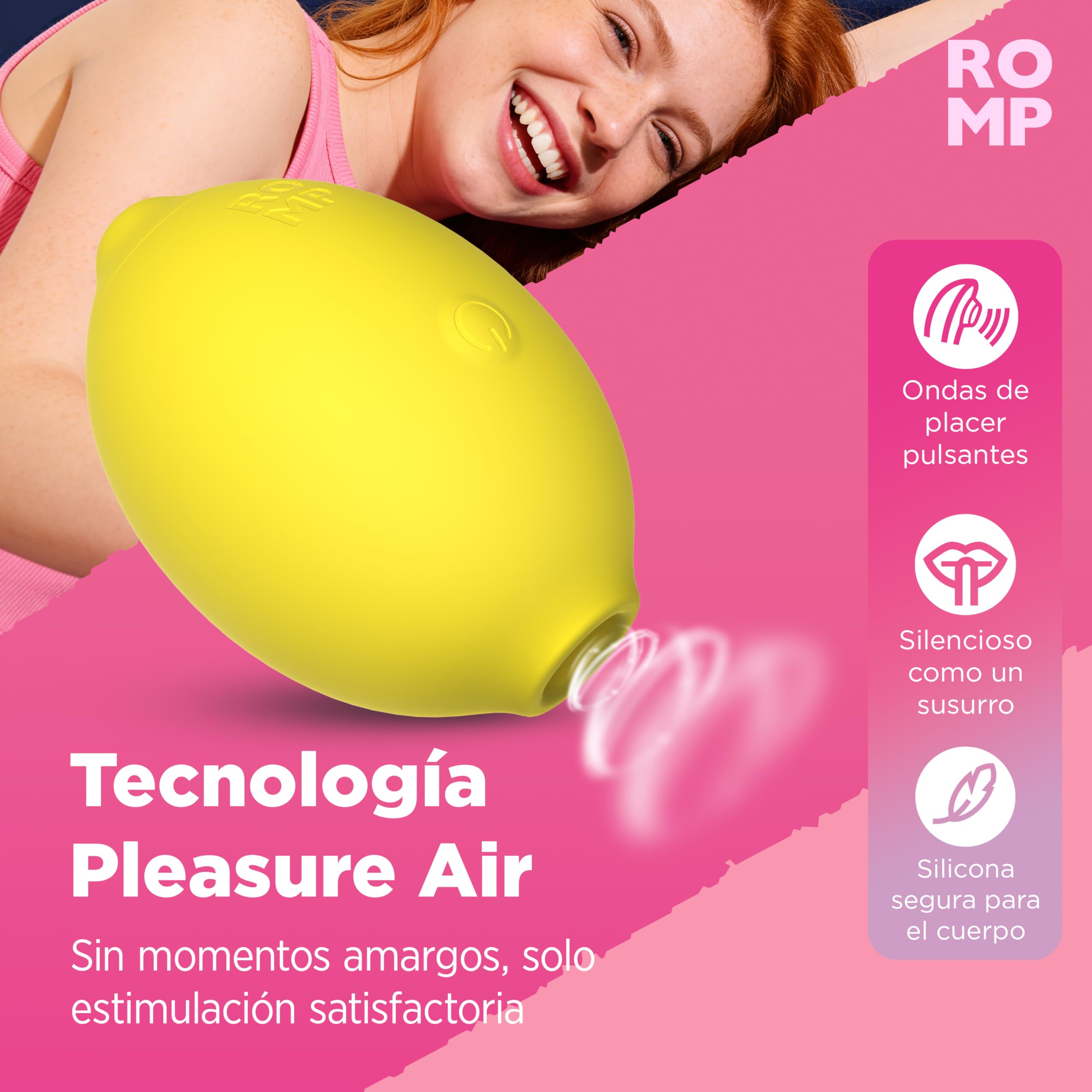 ROMP Lemon Vibrador Succionador de Clítoris para Mujer | 10 Niveles | Estimulador Clitoral con Tecnología de Aire | Juguete Sexual Femenino Impermeable y Recargable