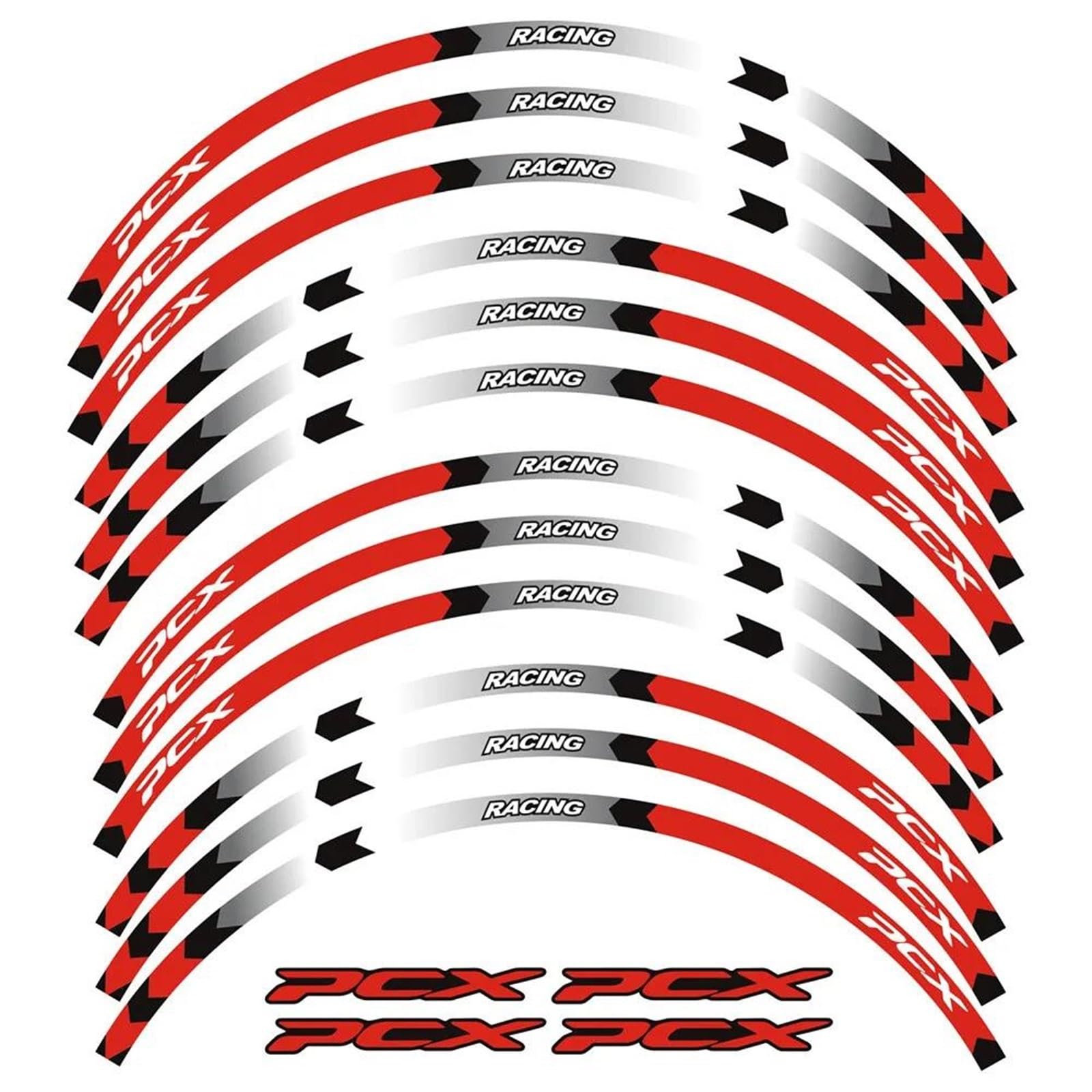 Motos Stickers Wheel Decal 14" 13" Reflective Sticker Vinyl Rim for PCX125 PCX160 PCX150(Color14)