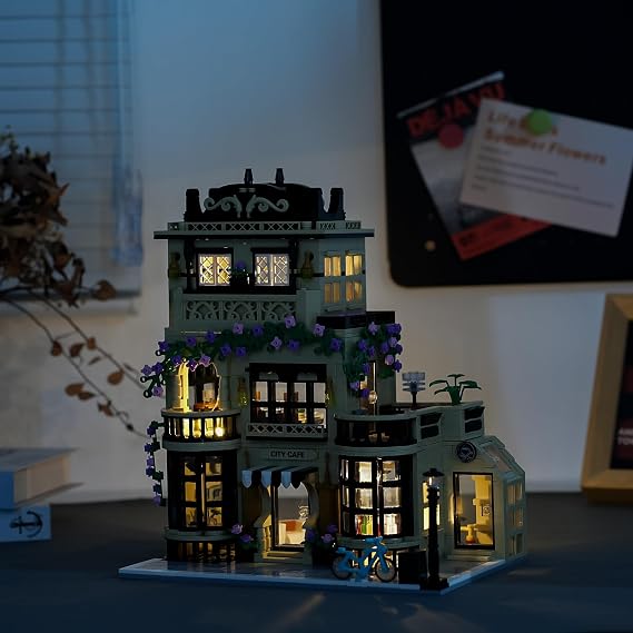 Flower City Coffee House Kit Compatible with Lego for Adutls Architecture Bauhaus Kit for Boys and Girls 8-14 Years 144 3 Pieces