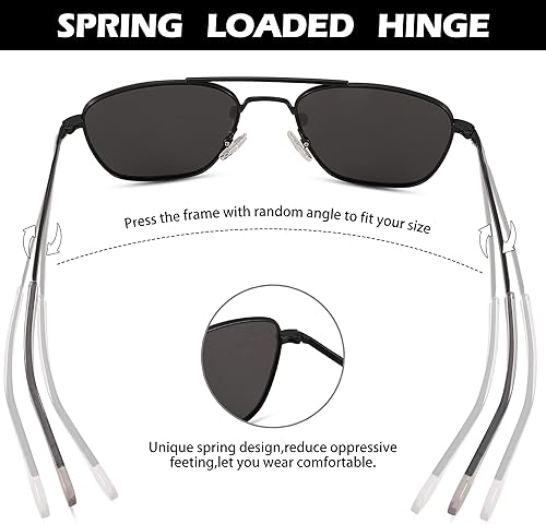 Miniatura 5 de Pro Acme Gafas de sol polarizadas para hombre, estilo militar, montura de metal con patillas de bayoneta