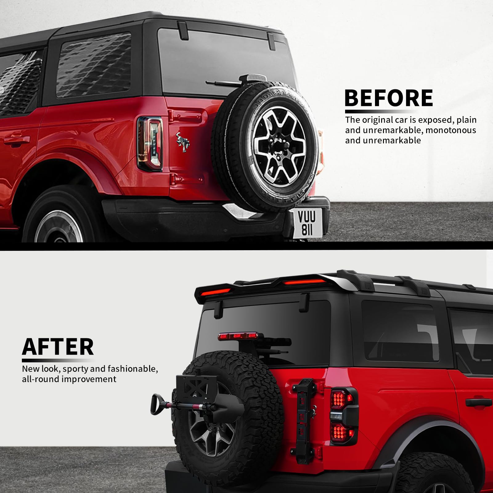 Rear Spoiler For Bronco Sport 2021-2025 - Gloss Black ABS Trunk Wing, Aerodynamic, Easy Install With 3M Tape