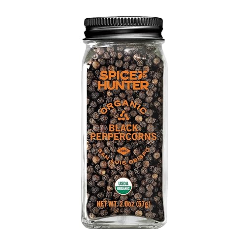 Miniatura 1 de The Spice Hunter Peppercorns, negro, entero, orgánico, tarro de 2 onzas