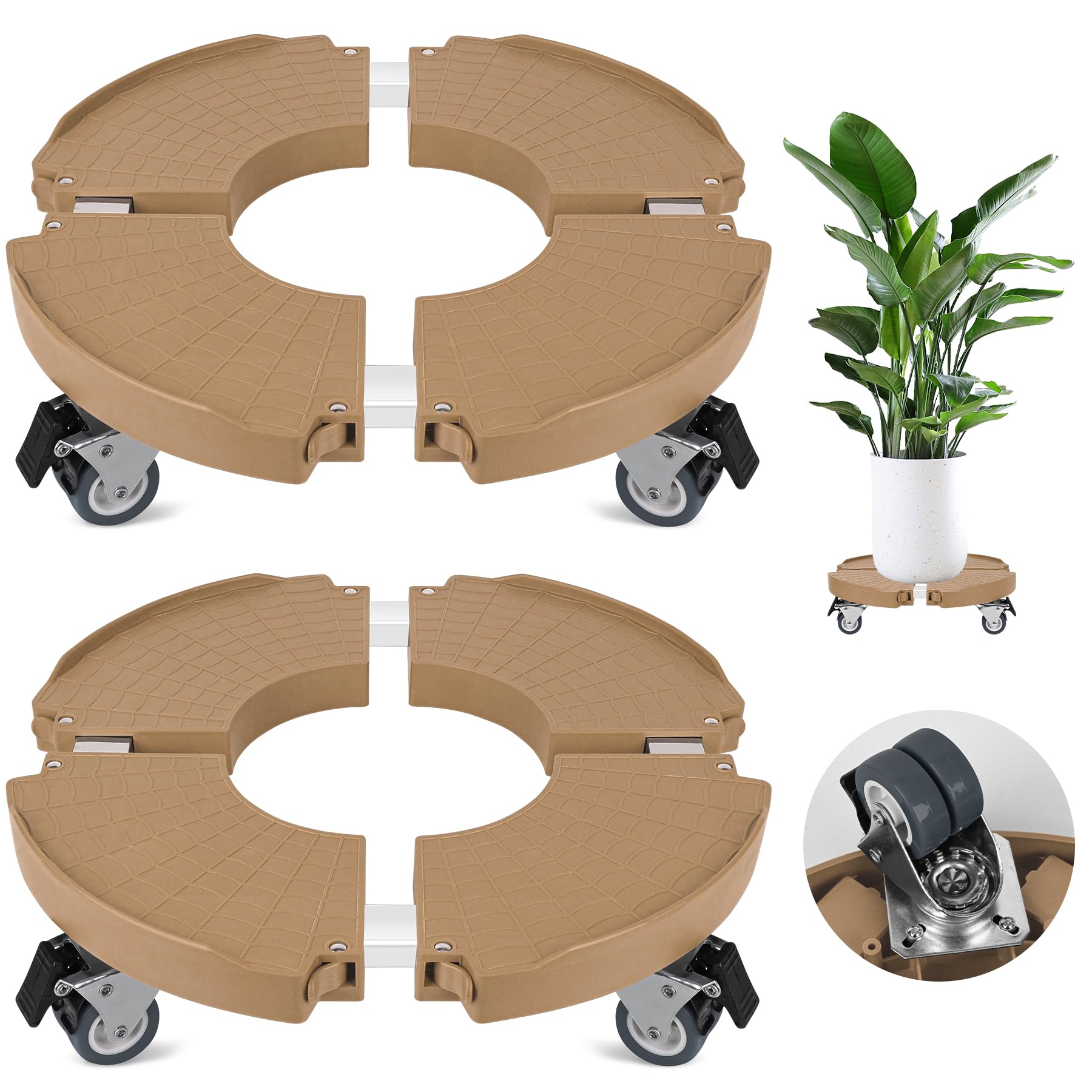 Rolling Plant Caddy Stands - 2 Pack, Heavy Duty -11