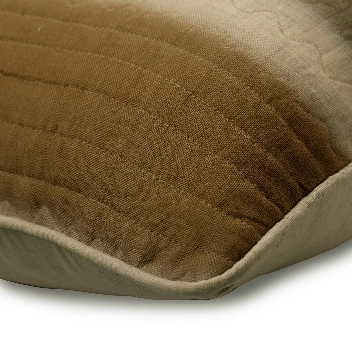 The HomeCentric Decorativo Beige Cojin Decoracion, Paquete de 2, 55x55 cm Lino Cojin Personalizado, Funda de Cojín con Acolchado y Rayado, Tresillo Cojin Personalizado, Cojin Decoracion-Quilted Ombre