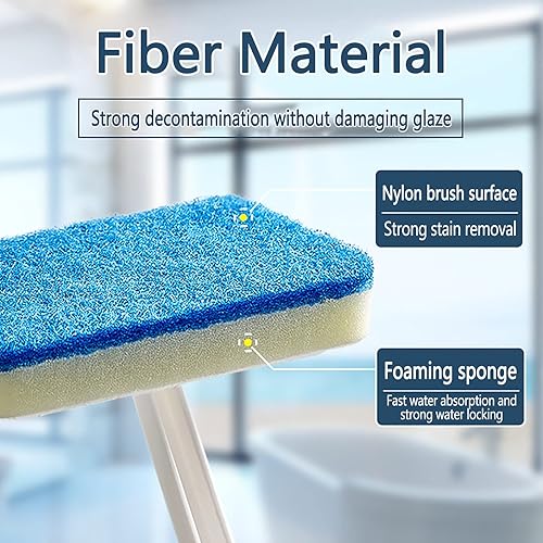 Miniatura 8 de Trapeadores para limpieza de pisos cepillo de limpieza de esponja multifuncional extraíble mango largo cepillo de descontaminación para bañera