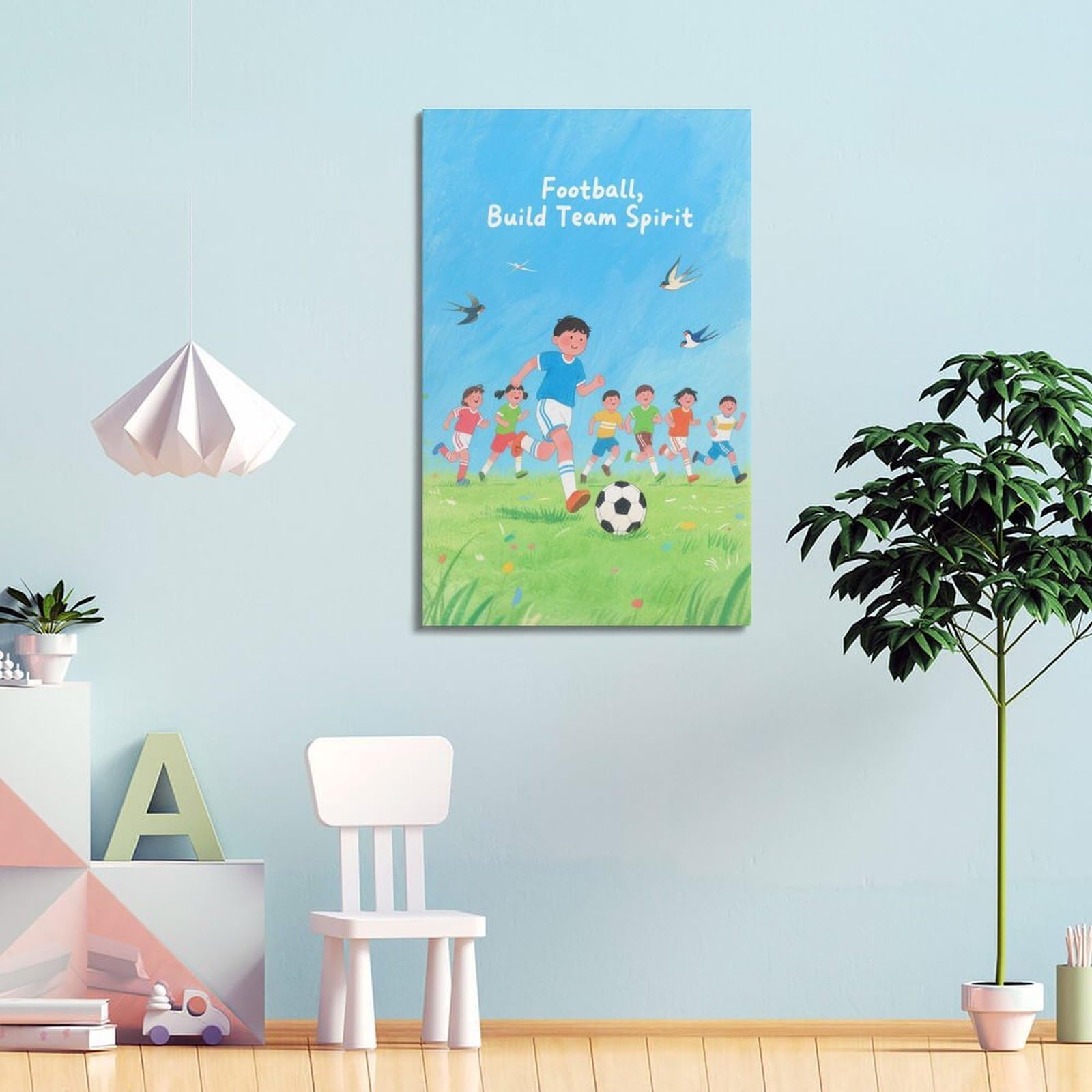 XKUGA Poster decorativo da parete con motivo della squadra di calcio spirituale, poster decorativo da parete per bambini, stampa artistica su tela, poster decorativo per camera da letto, 40 x 60 cm