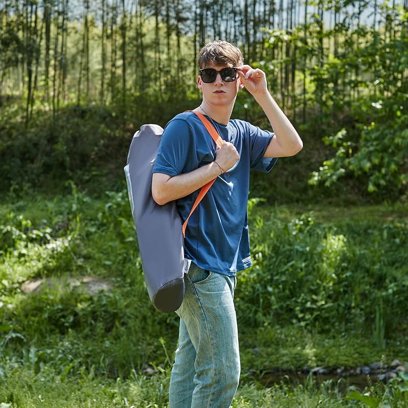 Portal Összecsukható Kempingszék - Könnyű, Hordozható Strandszék 150 kg Teherbírással, Légáteresztő Anyag, Pohártartóval, Szürke