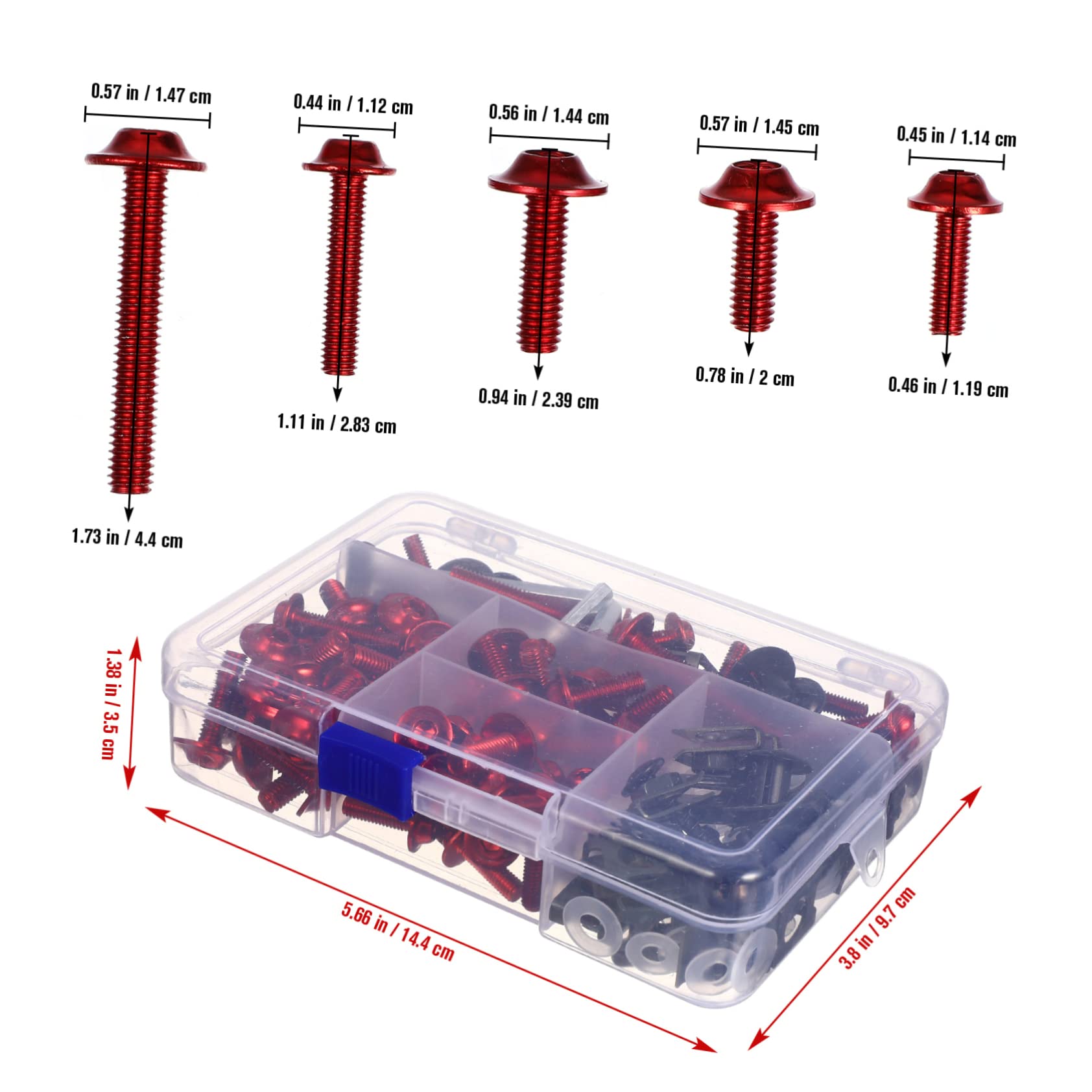149piezas Para Modificación De Motocicleta Accesorios De y Parabrisas Color Rojo Instalación Compatible Mayoría De Motocicletas