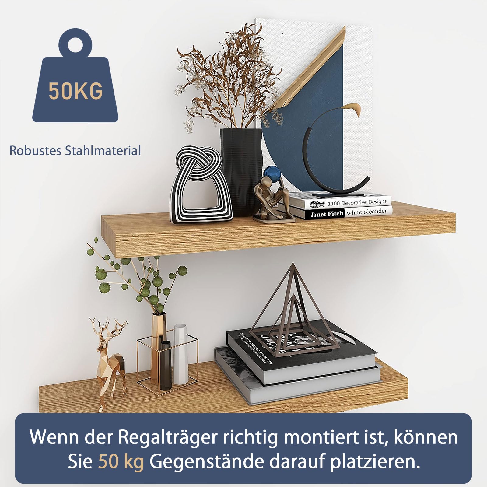 MLOQI 6 stück Regalhalterung Unsichtbar, Regalwinkel Schwerlast, Regalhalter Metall, Schwerlastwinkel Wandhalterung Winkel Regal, 0,5 cm Dick, Tragkraft 50 KG (Weiß 30 cm)