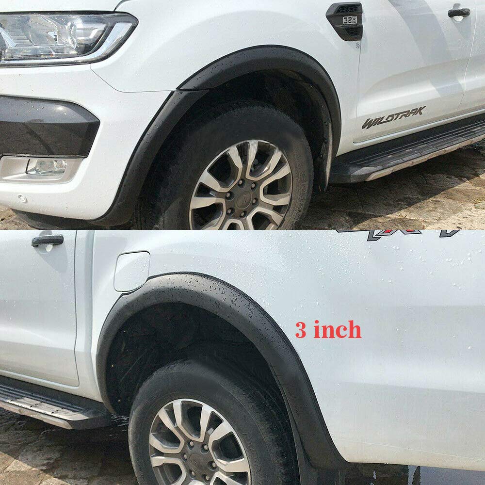 Kit Élargisseurs D'Aile Noir Mat Pour Ford Ranger T6 T7 (2012-2017) - 6 Pièces ABS - Protection Et Style Tout-Terrain