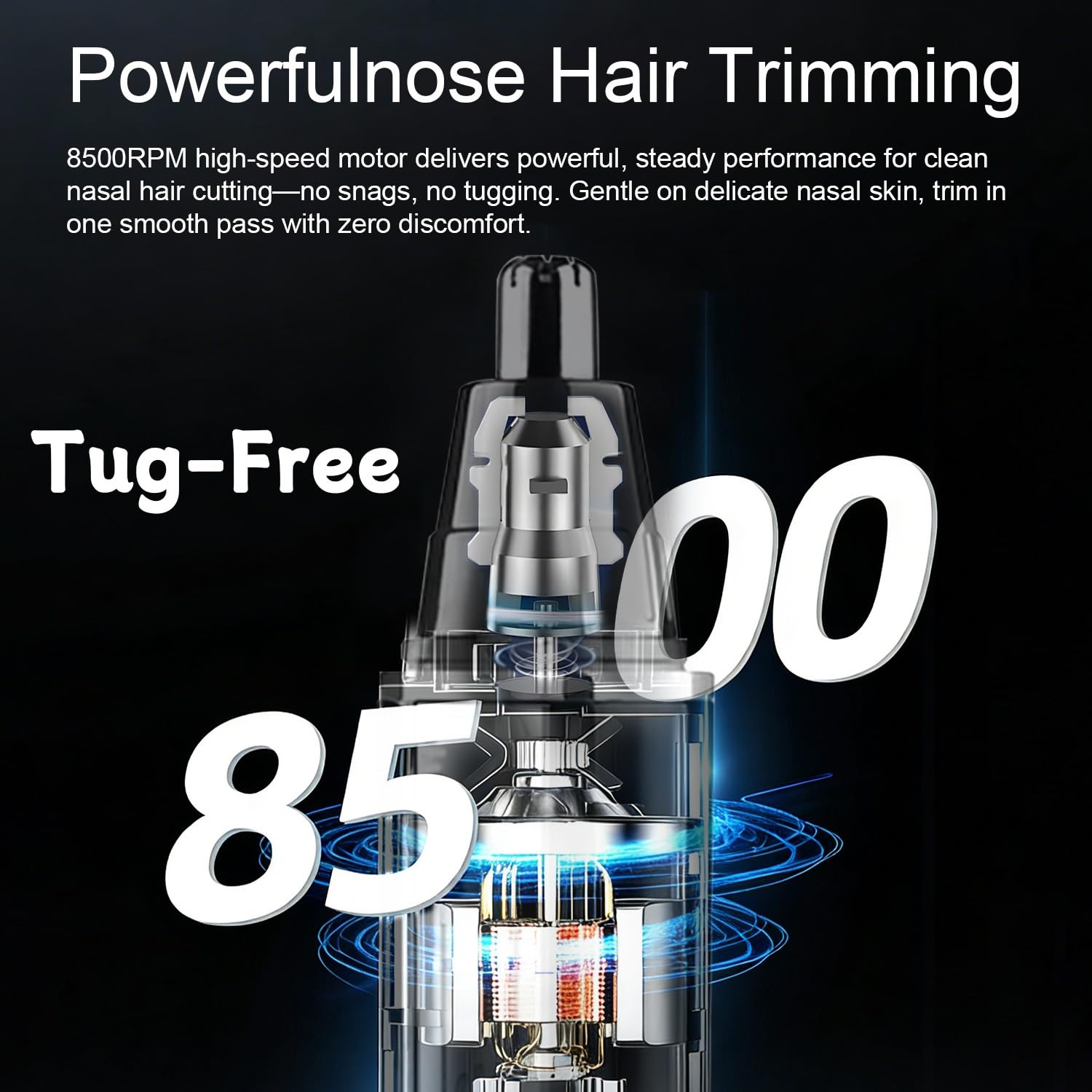 Recortadora de pelo para cejas y nariz para hombres y mujeres: 8500 RPM, carga USB, lavable, indicador LED