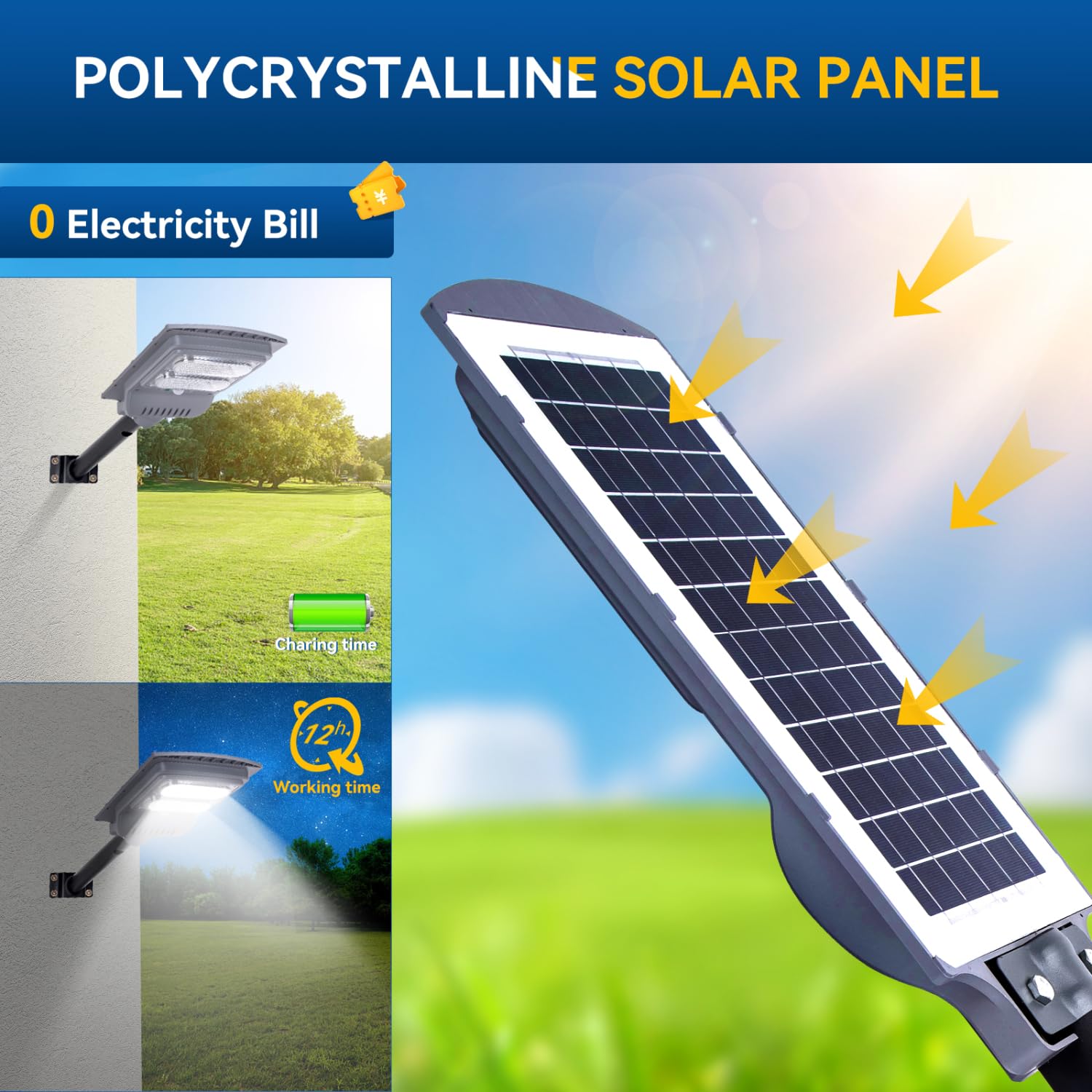 Aigostar - Farola solar exterior con sensor de movimiento, mando a distancia, 100W luz blanca. Foco solar LED para exterior con temporizador, impermeable protección IP65. No incluye soporte.