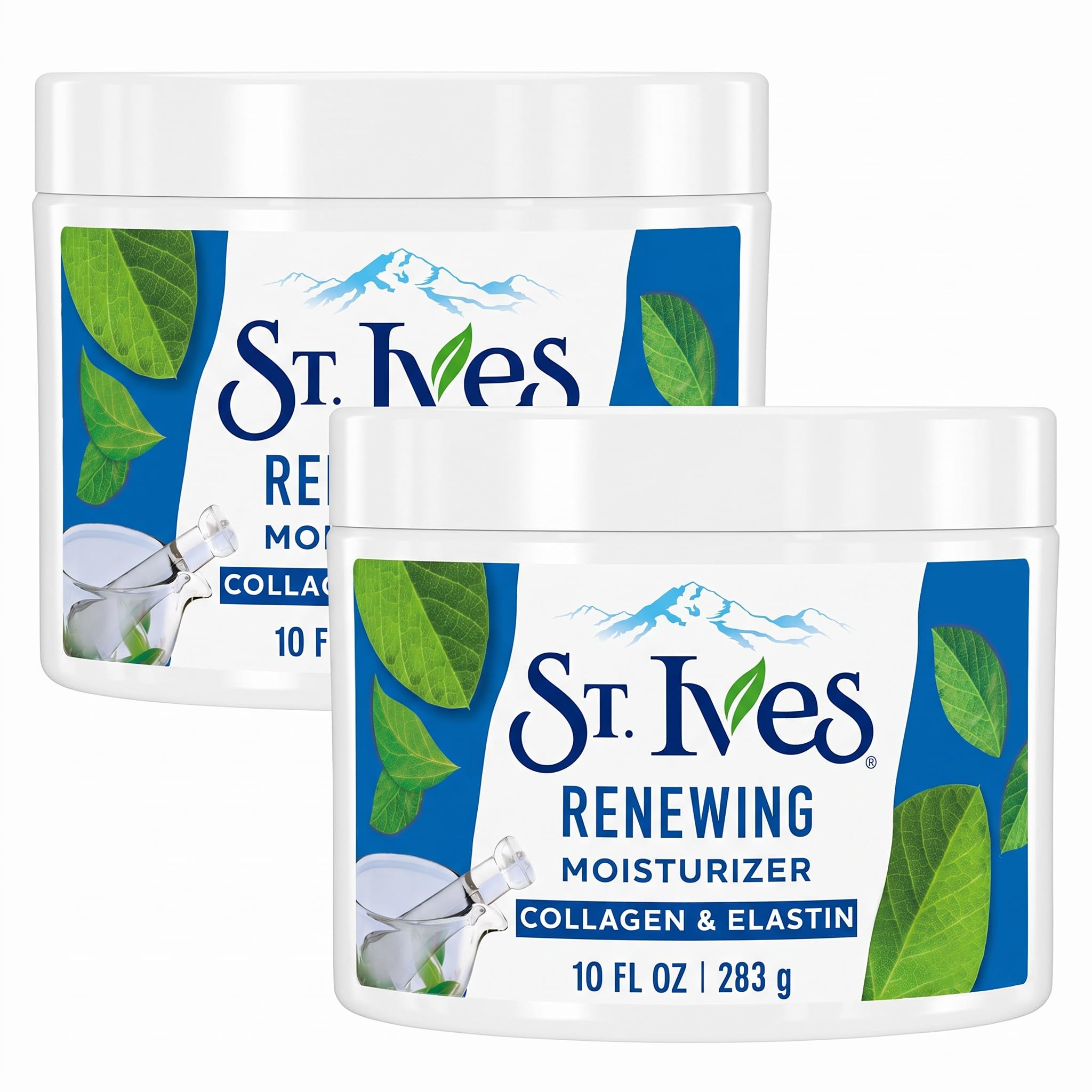 St. Ives Face Moisturizer Cream, Collagen and Elastin, Renewing Facial Moisturizer for Women, Paraben Free, Dermatologist Tested Daily Moisturizing for Dry Skin Cruelty Free, 10 oz (Pack of 2)