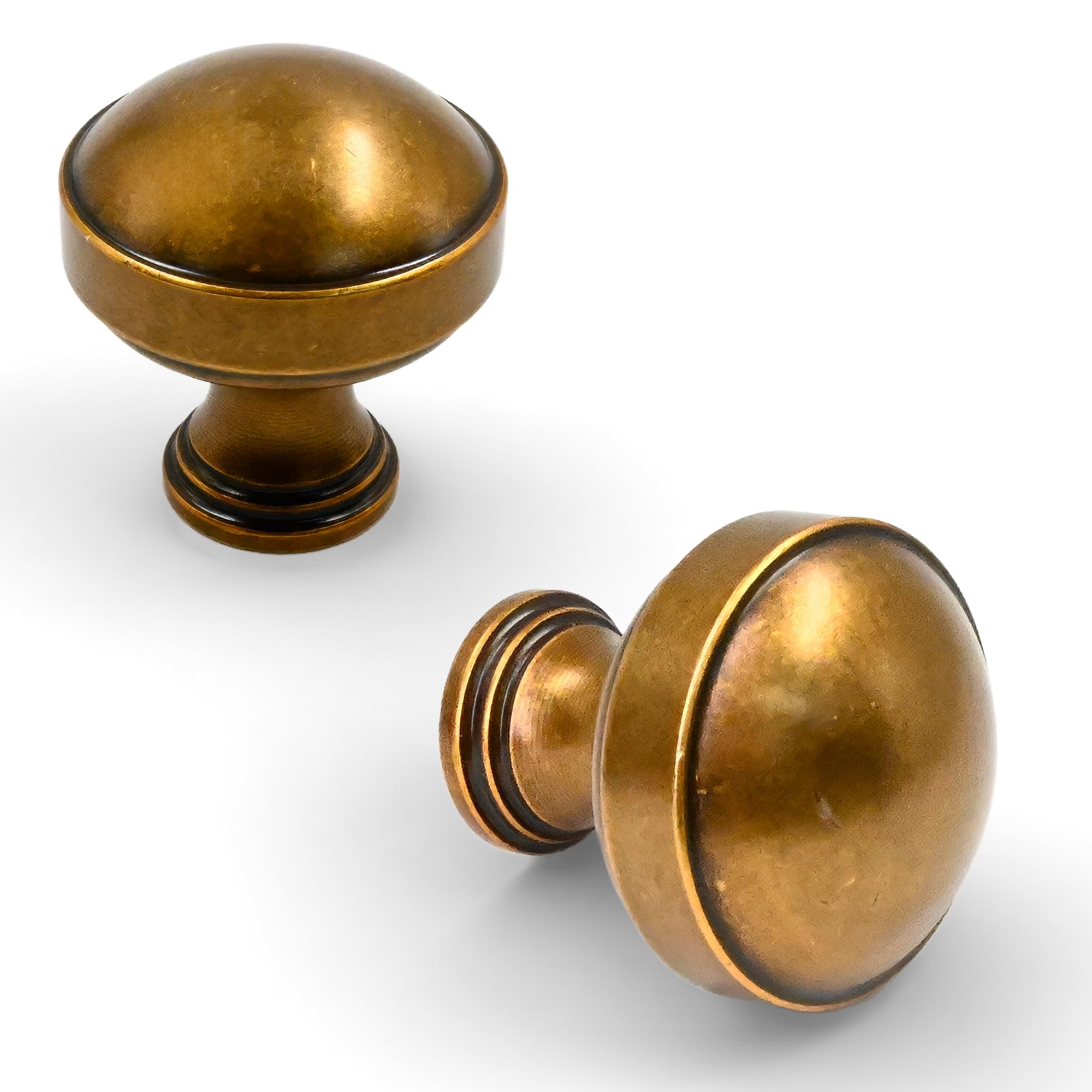 Asidrama 10 Pack Antique Brass Kitchen Cabinet Knobs, Vintage Retro - View #3