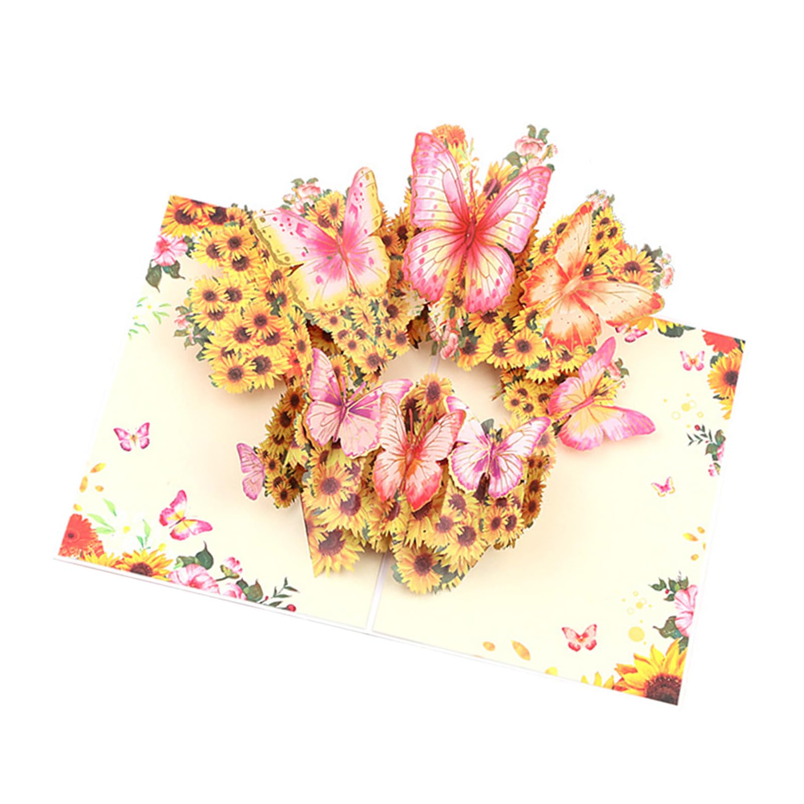 Kalttoy Fashionable Popup Flower Cards Home Accessory Portable for Expressing Warm Wishes on Birthdays Craft Supplies Occasion Card