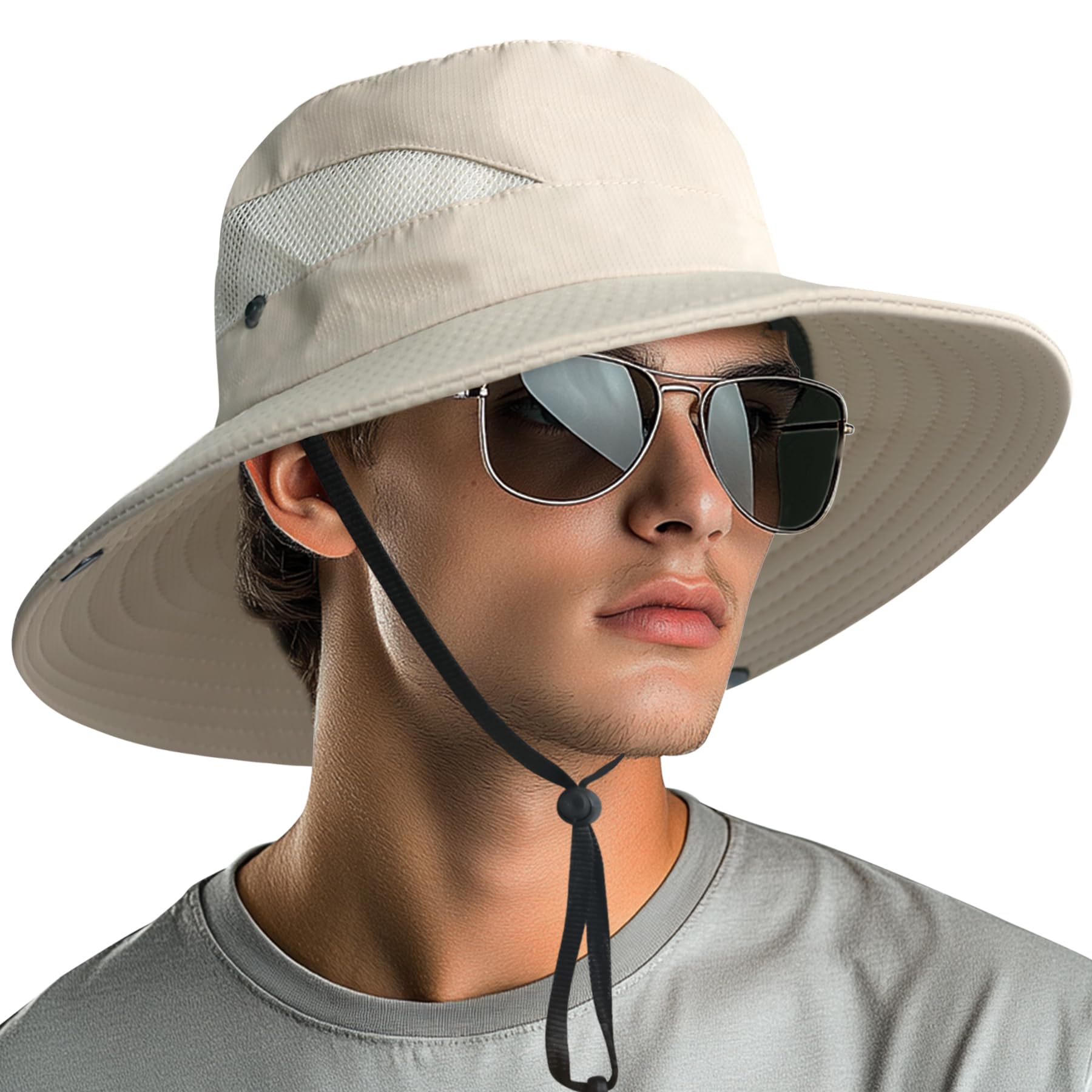 NPQQUAN Sun Hats for Men Women with Neck Flap UPF 50+ UV Protection Wide Brim Bucket Hat Safari Hiking Fishing Hats