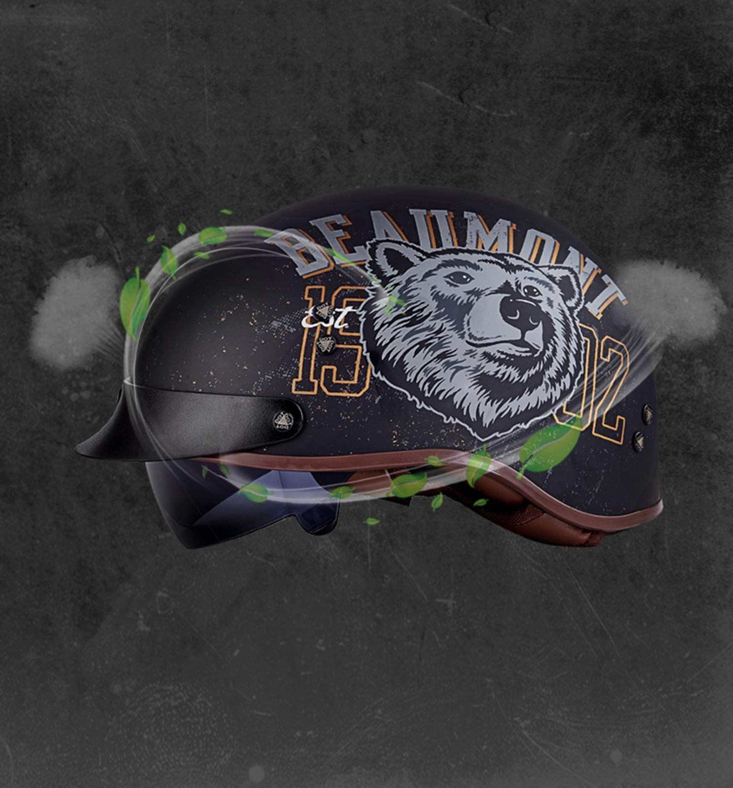Casque Moto 3/4 Ouvert Rétro ECE - Casque Jet Vintage Harley Pour Hommes Et Femmes