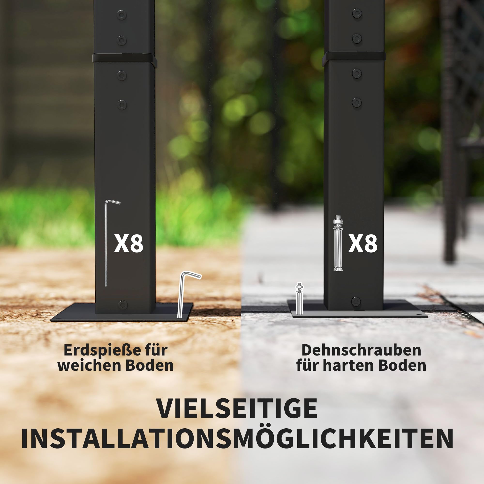 Outsunny Pérgola - Cenador de metal para jardín, 3 x 3 m, con toldo ajustable, protección UV 30+, protección solar independiente para terraza y jardín, color gris oscuro