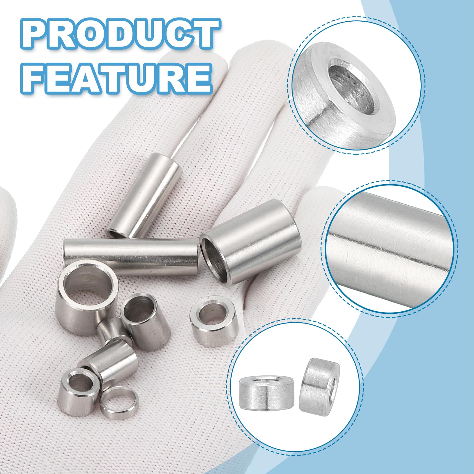 PATIKIL 12 Pcs Stainless Steel Spacers - Image 3